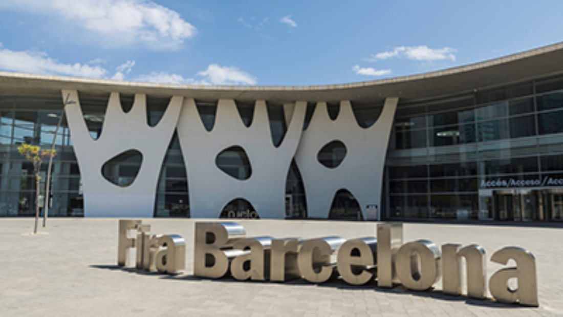 Barcelona, Spain - April 11, 2014: entrance to the trade fair center of Barcelona